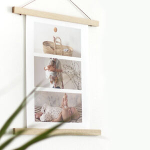 Foto con soporte de madera